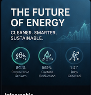 Infographic showing clean energy growth.